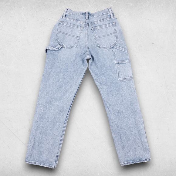 Abercrombie & Fitch Jeans Women 25/0s Light Wash Carpenter Button Fly Casual Y2K - Picture 3 of 11